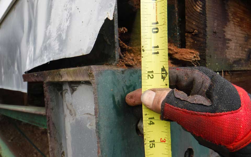 Dry Rotted Beam Measurements For Repair