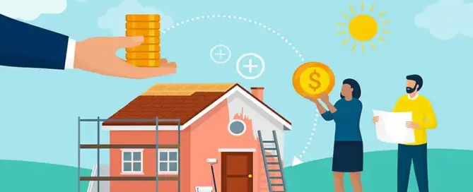 a graphic depicting receving financing for home repairs