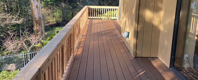 Deck Repair and Dryer Vent Flashing on Exterior of Home in Portland.